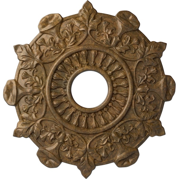 Ekena Millwork Preston Ceiling Medallion (Fits Canopies up to 4"), 17 1/2"OD x 4"ID x 1"P, Rubbed Bronze CM17PRRZS - main